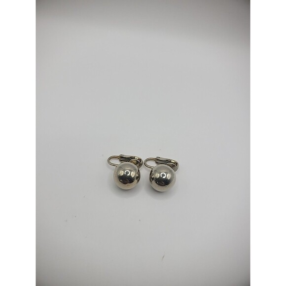 Vintage Earrings Clip On Gold Tone Ball Round Stud Jewelry Costume - Picture 10 of 14